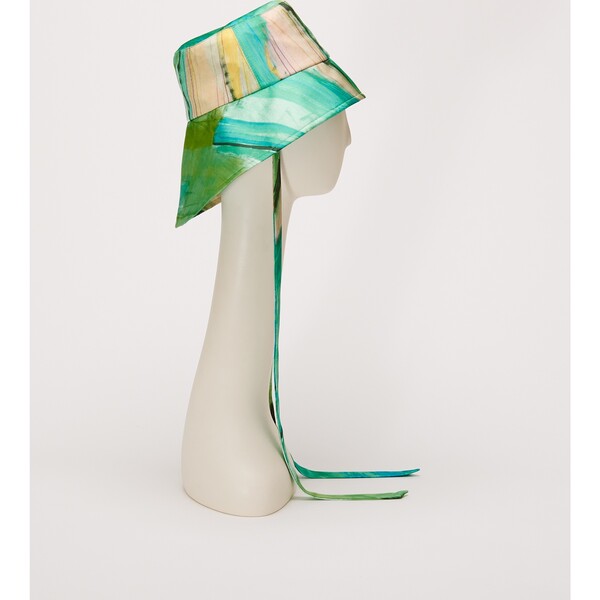 Women's Ally UPF 50+ Print Satin Scarf Bucket Hat, Green