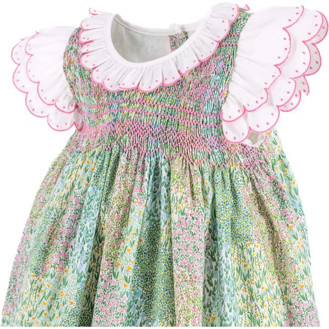 Fiori Girl Dress, Green - Dresses - 5