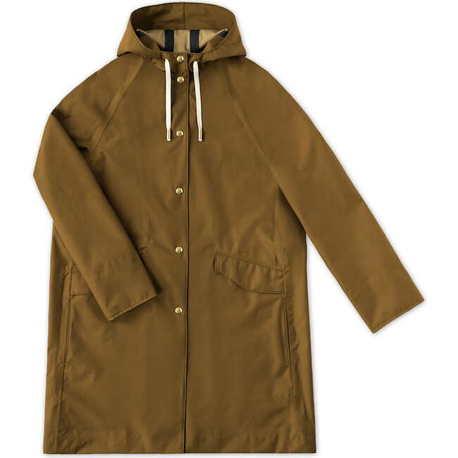 Women's Island Raglan Sleeve Hooded Rain Coat, Rust