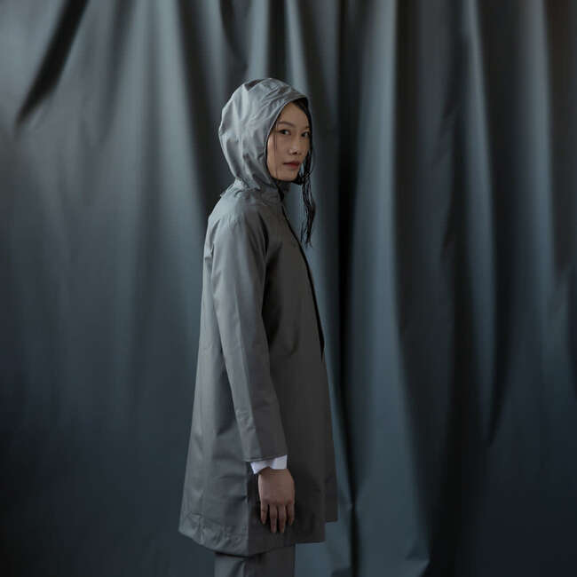 Women's Harbour Raglan Sleeve Hooded Rain Coat, Rosemary - Raincoats - 2