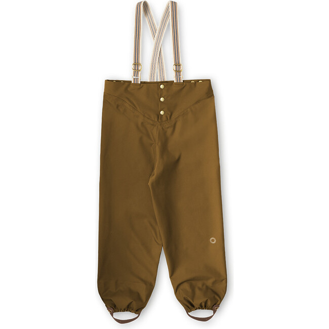 Rain Snap Waist Suspender Pants, Bark