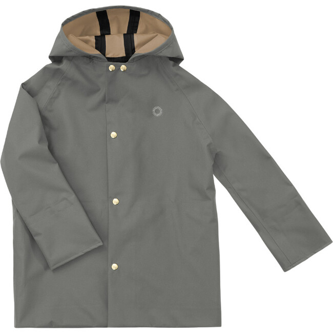 Midi Raglan Sleeve Deep Pocket Rain Coat, Rosemary