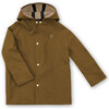 Midi Raglan Sleeve Deep Pocket Rain Coat, Bark - Raincoats - 1 - thumbnail