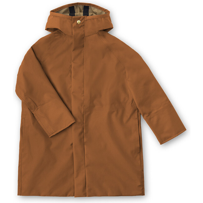 Mackintosh High Neck Long A-Line Rain Coat, Rust