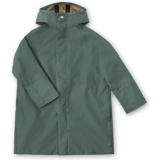 Mackintosh High Neck Long A-Line Rain Coat, Laurel