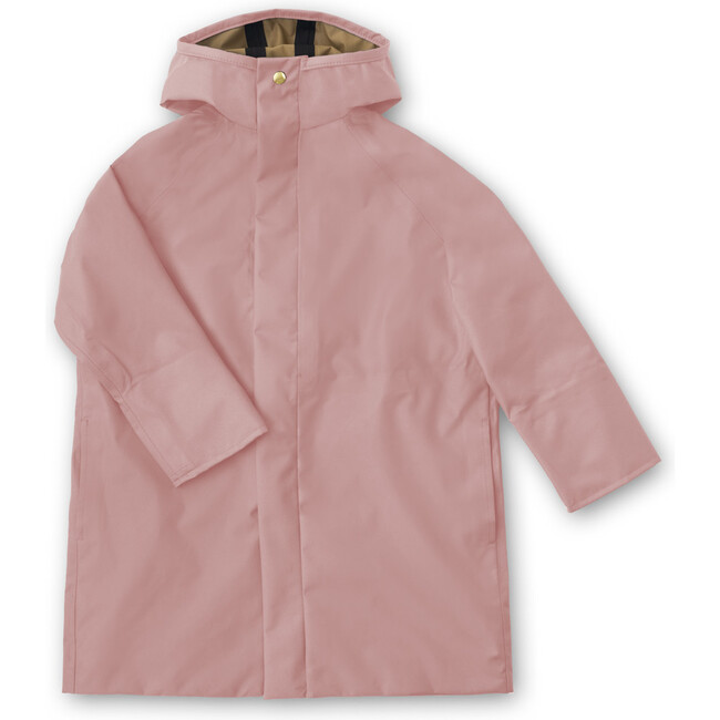 Mackintosh High Neck Long A-Line Rain Coat, Crabapple