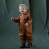 Hooded Ankle Onesie Rainsuit, Rust - Onesies - 2