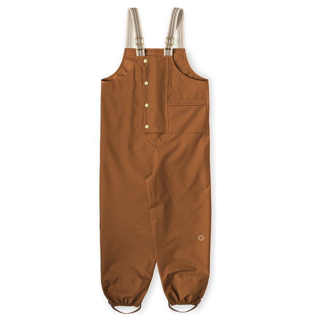Dungaree Striped Suspender Rain Pants, Rust