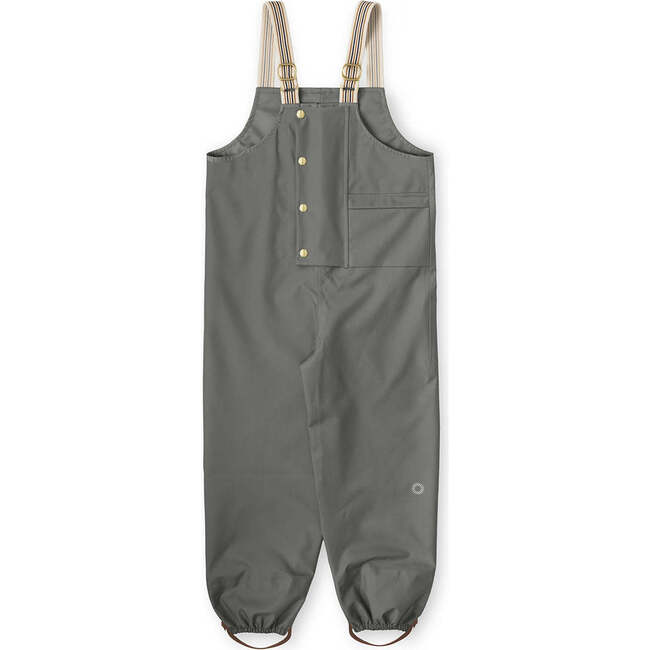 Dungaree Striped Suspender Rain Pants, Rosemary