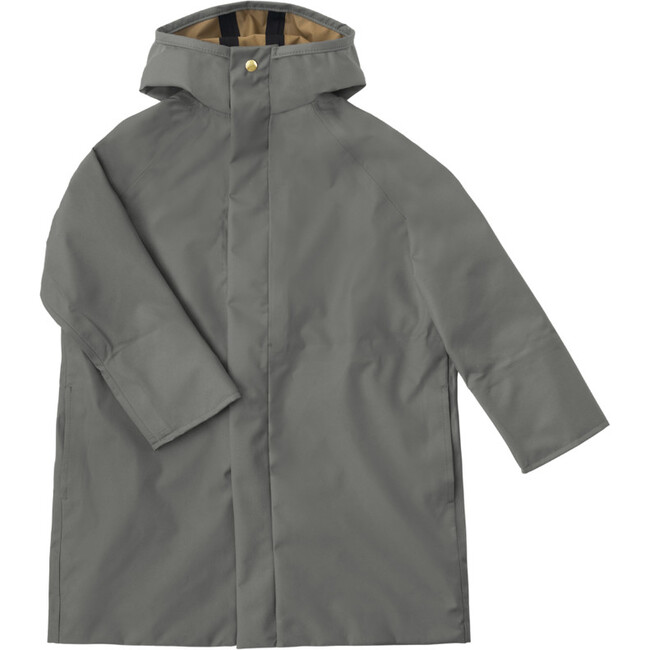 Mackintosh High Neck Long A-Line Rain Coat, Rosemary