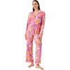 Women's Sofia Floral Print Pajamas Long Set, Sugar Plum Pond - Pajamas - 1 - thumbnail