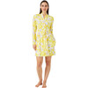 Women's Joey Floral Print Robe, Yellow Petals - Robes - 1 - thumbnail