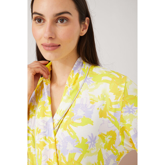 Women's Joey Floral Print Robe, Yellow Petals - Robes - 2