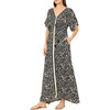 Women's Pia V-Neck Short Sleeve Caftan Dress, Carmen Graphite - Dresses - 1 - thumbnail