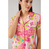 Women's Jenna Floral Print Pajamas Short Set, Pink Pond - Pajamas - 2