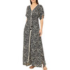 Women's Pia V-Neck Short Sleeve Caftan Dress, Carmen Graphite - Dresses - 3