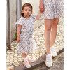 Mini Ella Ditsy Floral Print Smocked Waist Dress, White - Dresses - 2