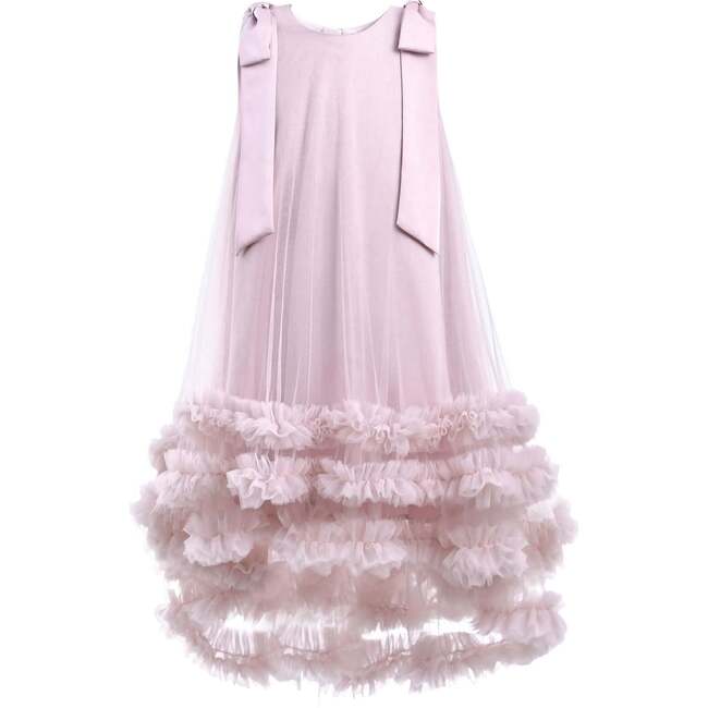 Violeta Sleeveless Ruffle Overlay Dress, Pink