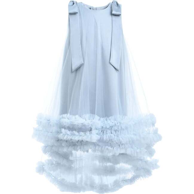 Violeta Sleeveless Ruffle Overlay Dress, Blue