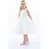 Pearl Bow Tulle Dress, White - Dresses - 2