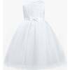 Pearl Bow Tulle Dress, White - Dresses - 1 - thumbnail