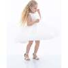 Pearl Bow Tulle Dress, White - Dresses - 4