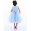 Pearl Bow Tulle Dress, Blue - Dresses - 4