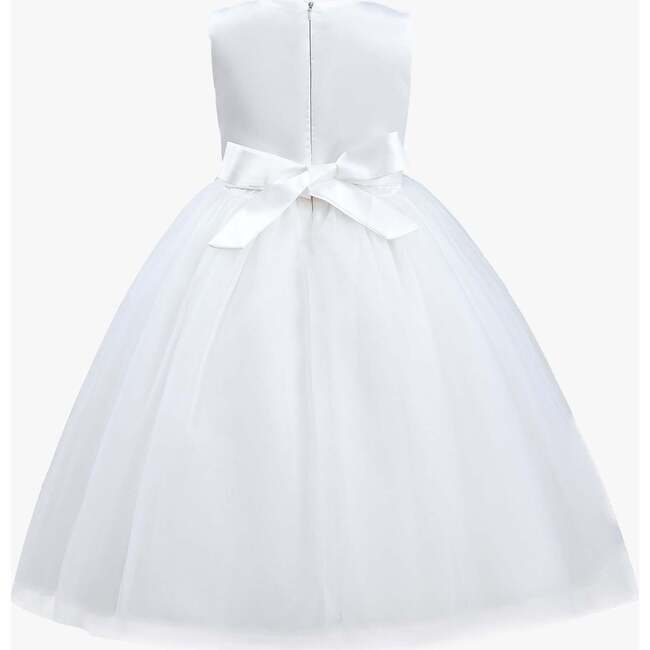 Pearl Bow Tulle Dress, White - Dresses - 6