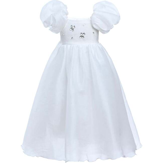 Janelle Applique Teacup Gown, White