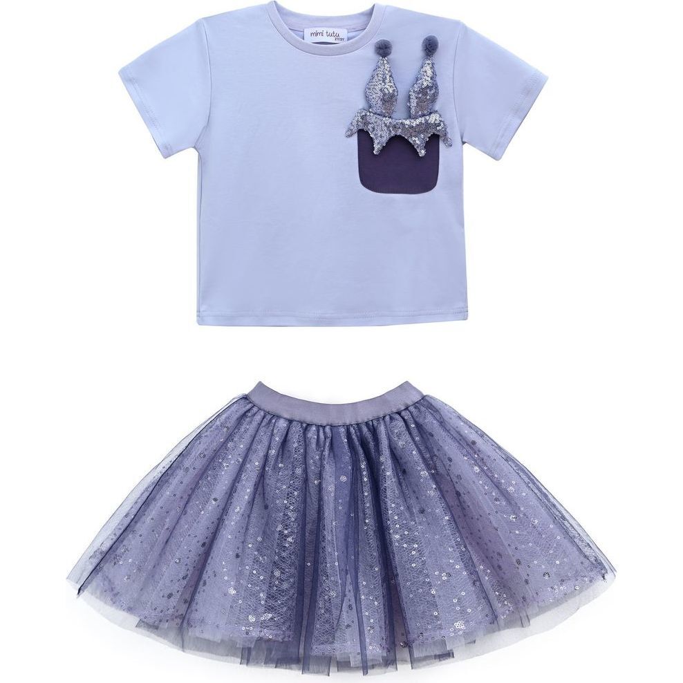 Glimmer Applique Outfit, Purple - Mixed Apparel Set - 1