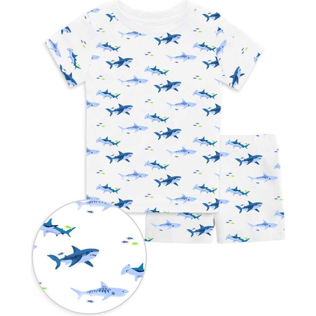 The Organic Short Sleeve Pajama Set, Sharks