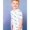 The Organic Short Sleeve Pajama Set, Sharks - Pajamas - 2