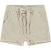 Twill 2-Pocket Drawstring Shorts, Stone - Shorts - 1 - thumbnail