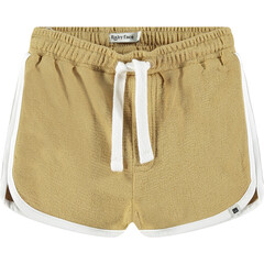 French Terry Drawstring Shorts, Mustard Ochre - Babyface