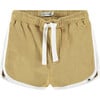 French Terry Drawstring Shorts, Mustard Ochre - Shorts - 1 - thumbnail