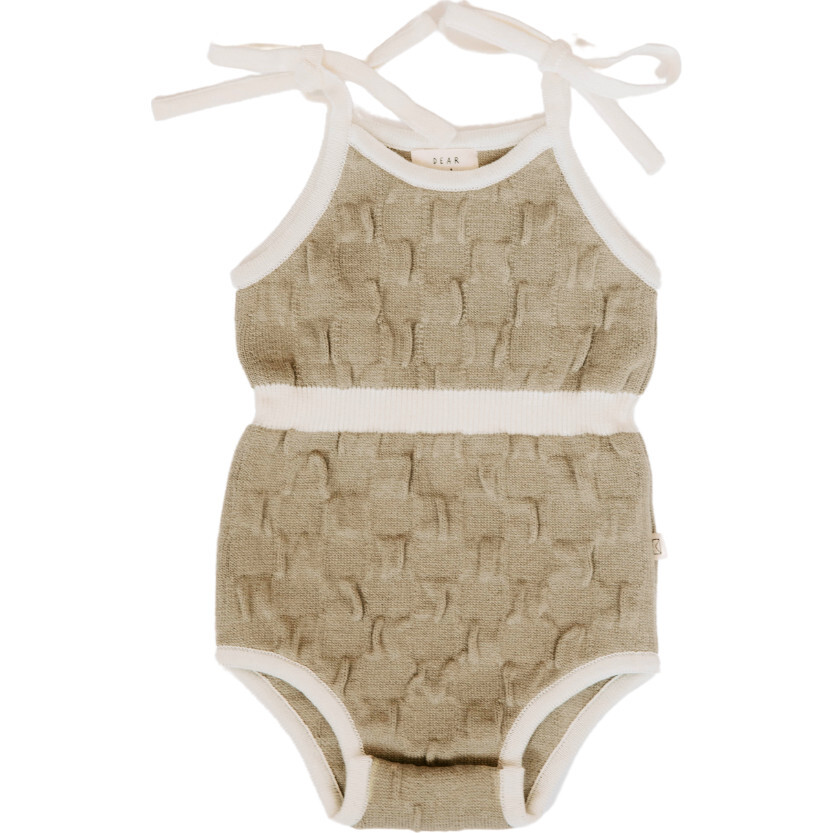 Organic Cotton Magnetic Bubble Romper, Truffle - Rompers - 1