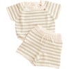 Organic Cotton Stripe Short Set, Sage - Mixed Apparel Set - 1 - thumbnail