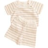 Organic Cotton Stripe Short Set, Mushroom - Mixed Apparel Set - 1 - thumbnail