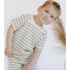 Organic Cotton Stripe Short Set, Sage - Mixed Apparel Set - 2