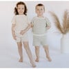 Organic Cotton Stripe Short Set, Sage - Mixed Apparel Set - 3