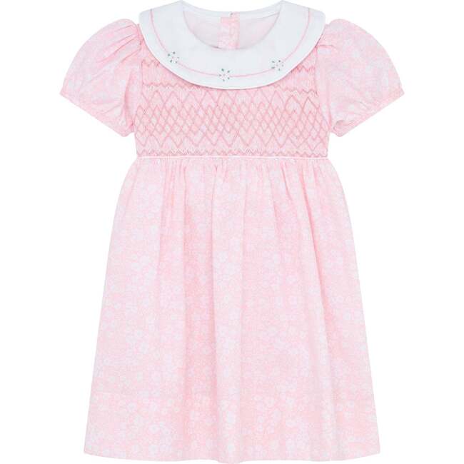 Little Princess Charlotte Hand Smocked Embroidered Girls Dress, Pink
