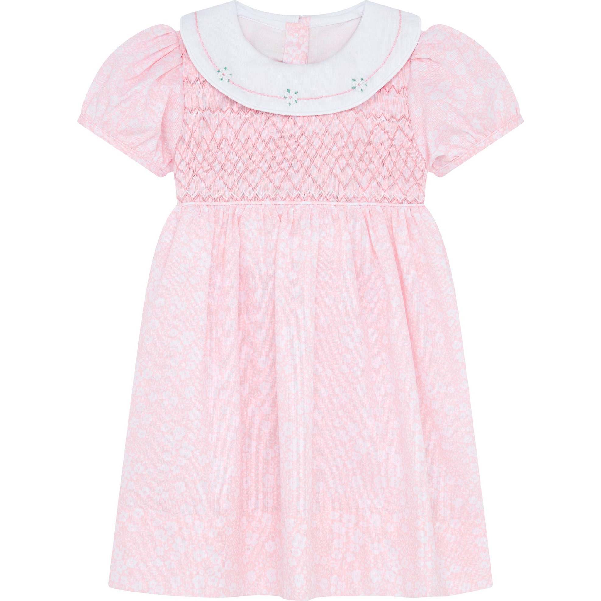 Little Princess Charlotte Hand Smocked Embroidered Girls Dress, Pink - Dresses - 1