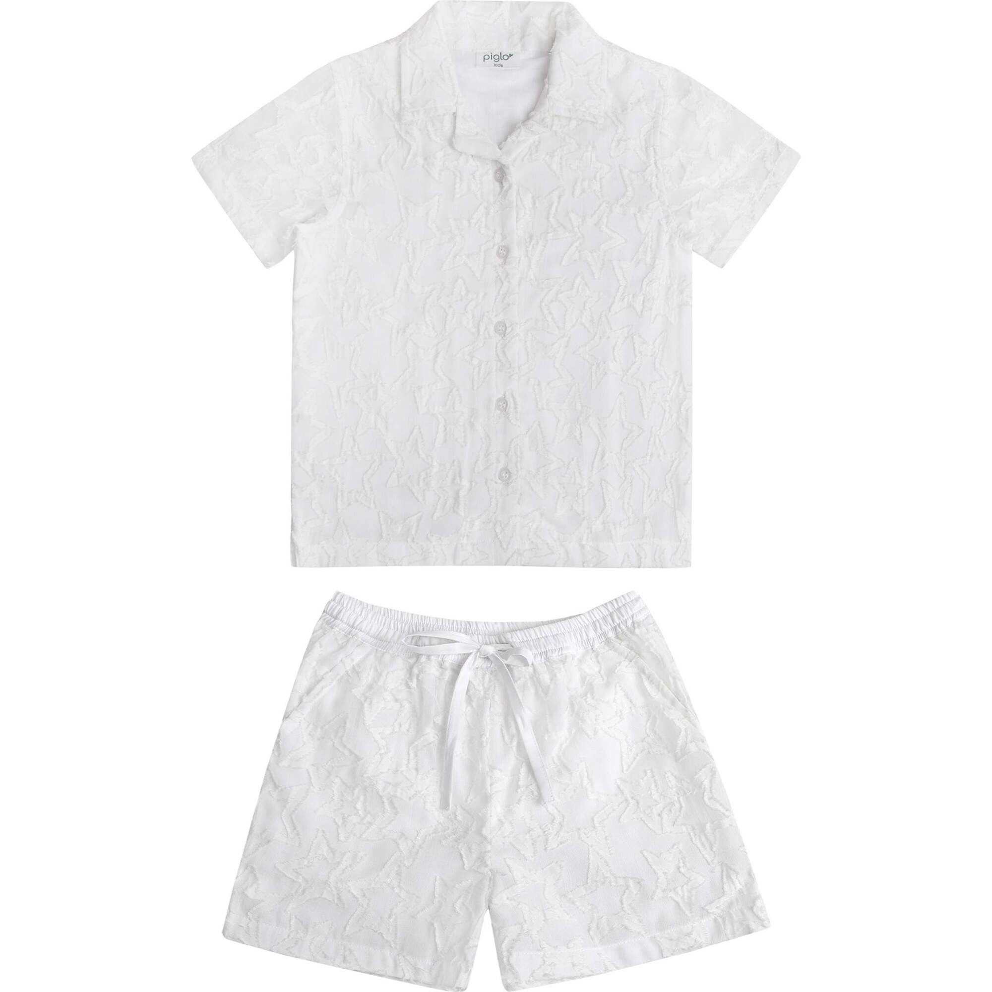 White Stars Shirt and Bermuda Shorts Set - Mixed Apparel Set - 1