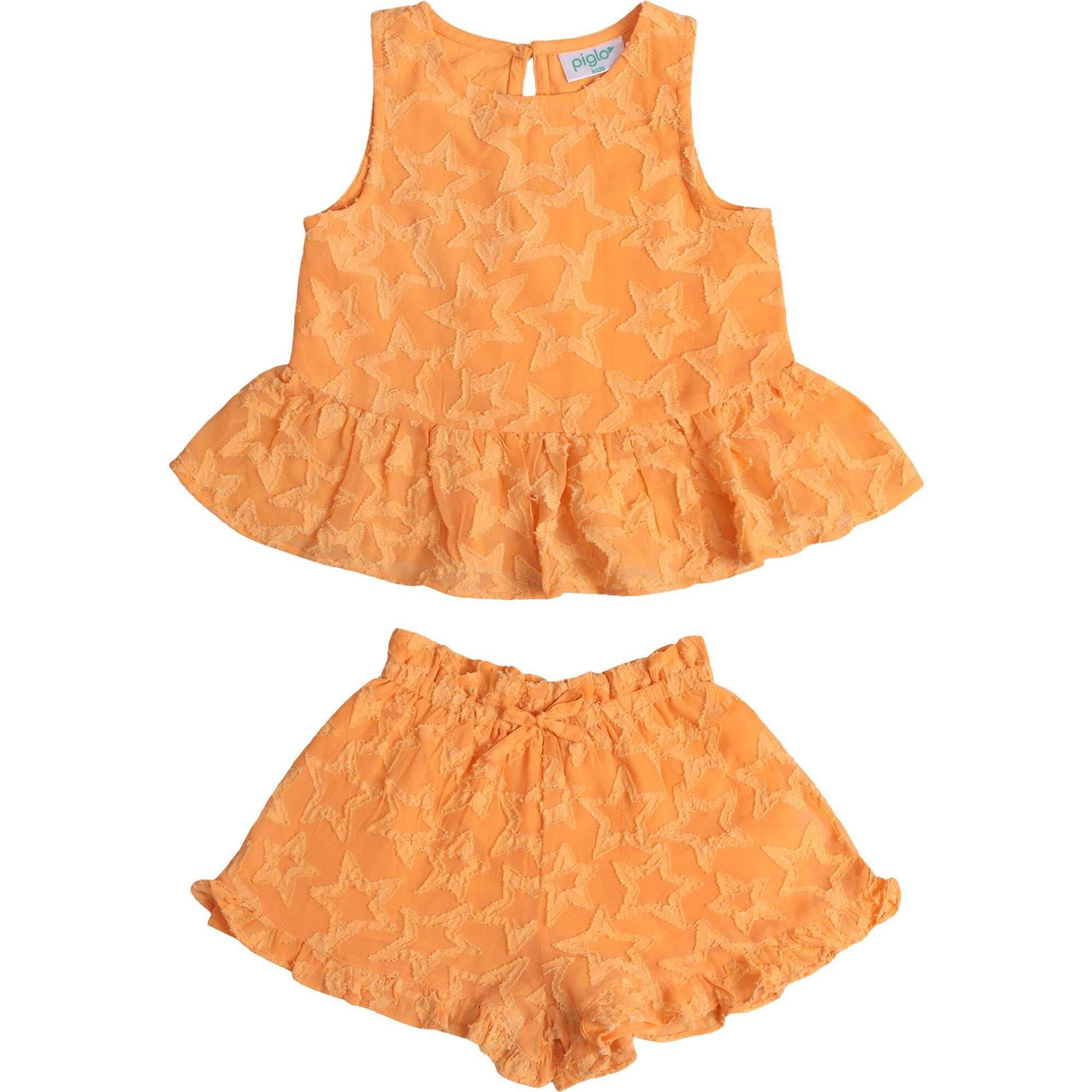 Orange Stars Top and Shorts Set - Mixed Apparel Set - 1