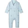 Shawl Romper, Curly Sheep on Blue - Rompers - 1 - thumbnail