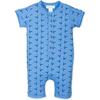 Henley Romper, Fin Whale on Blue - Rompers - 1 - thumbnail