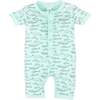 Henley Romper, Big Fish on Aqua - Rompers - 1 - thumbnail