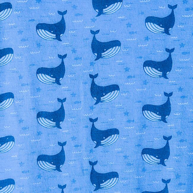 Henley Romper, Fin Whale on Blue - Rompers - 2