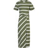 Women's Short Sleeve Striped Cody Dress, Army/Cream - Dresses - 1 - thumbnail