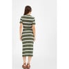 Women's Short Sleeve Striped Cody Dress, Army/Cream - Dresses - 5